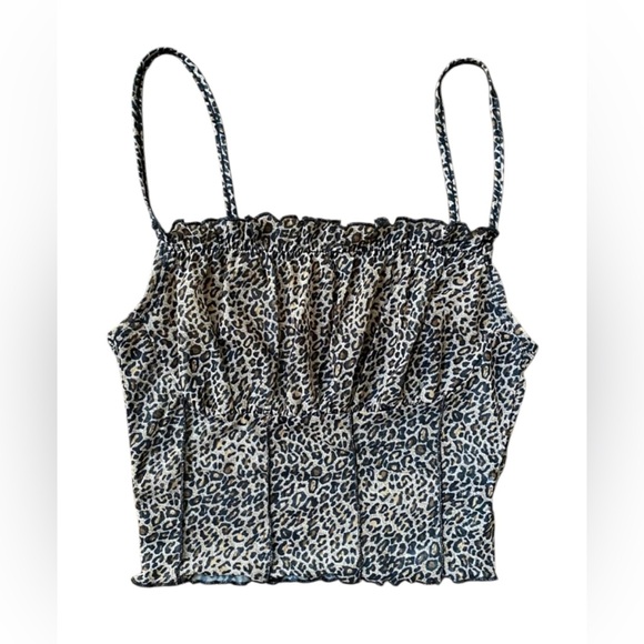 NWOT sheer mesh leopard print bustier tank - Picture 1 of 4